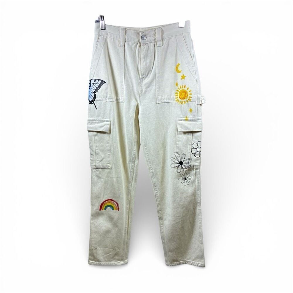 PACSUN NWOT Sketchbook Cargo Skate High Rise Carpenter with Custom Art Work in I